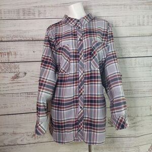 Womans Penningtons Button Down Plaid sz 3X Top